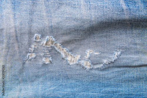 Close up blue jeans background and texture