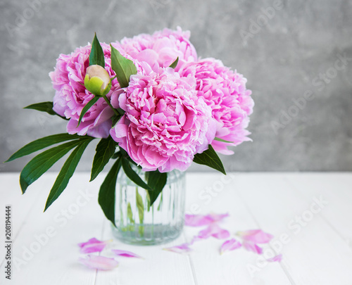 Wallpaper Mural Pink peony flowers Torontodigital.ca