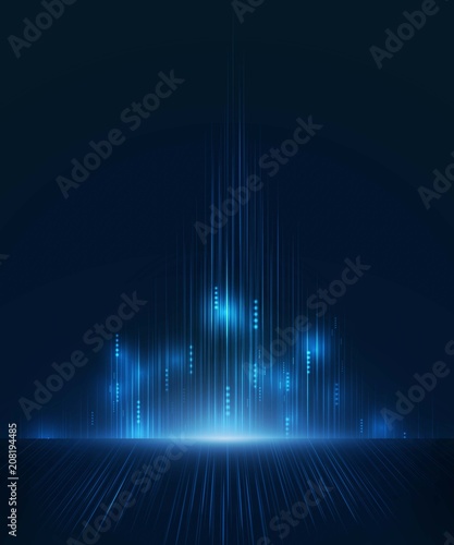 Security network background with sunrise. Vector illustration.