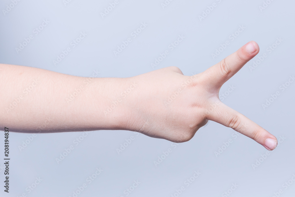 hands of the child isolated on the white background. hands of the child isolated on the white background.