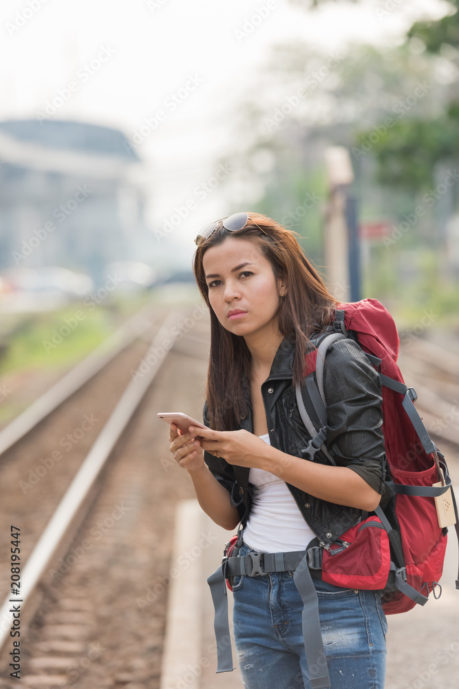 Young beautiful female traveler lost in the city Young beautiful female traveler lost in the city