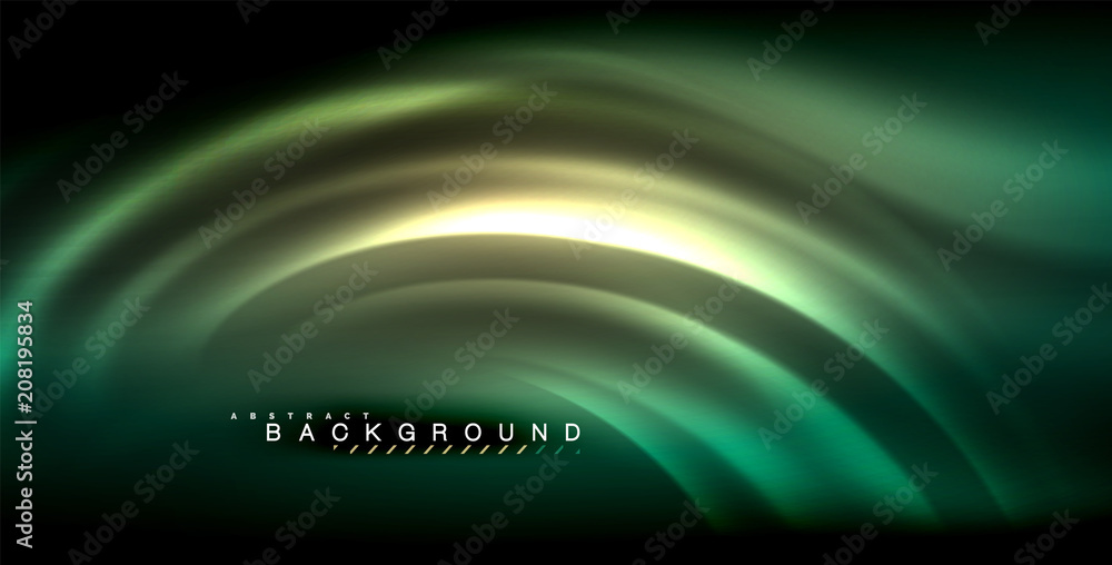 Neon glowing wave, magic energy and light motion background Neon glowing wave, magic energy and light motion background