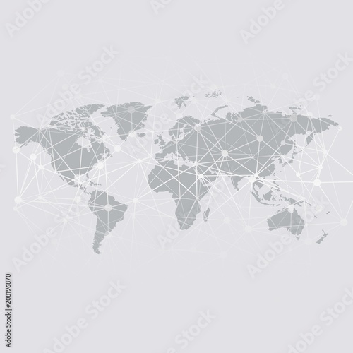 Planet earth with white and technology network. vector illustration
