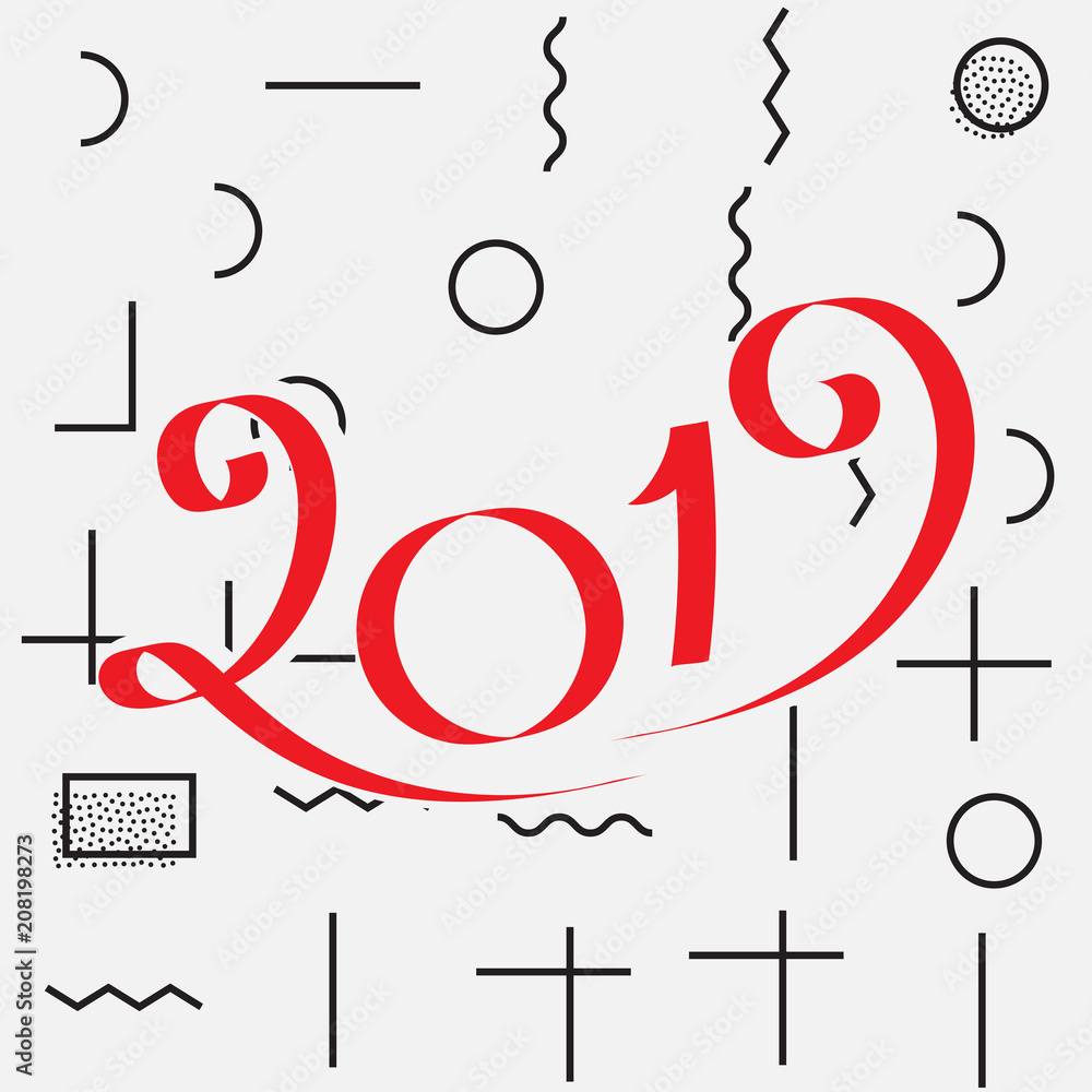 Naklejka 2019 New Year Design