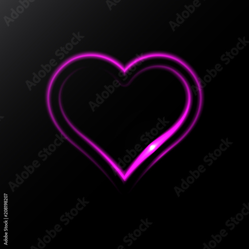 Neon Heart Vector Icon