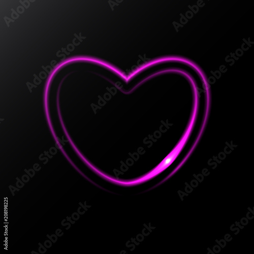 Neon Heart Vector Icon