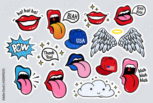 New youth stickers, patches in 70 s 80 s rock, pop art