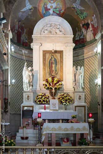  The altar with the image of Our Lady of Guadalupe, Mexico City