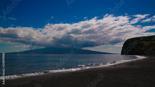 Landscape of Praia do Almoxarife beach , Faial island, Azores, portugal photo