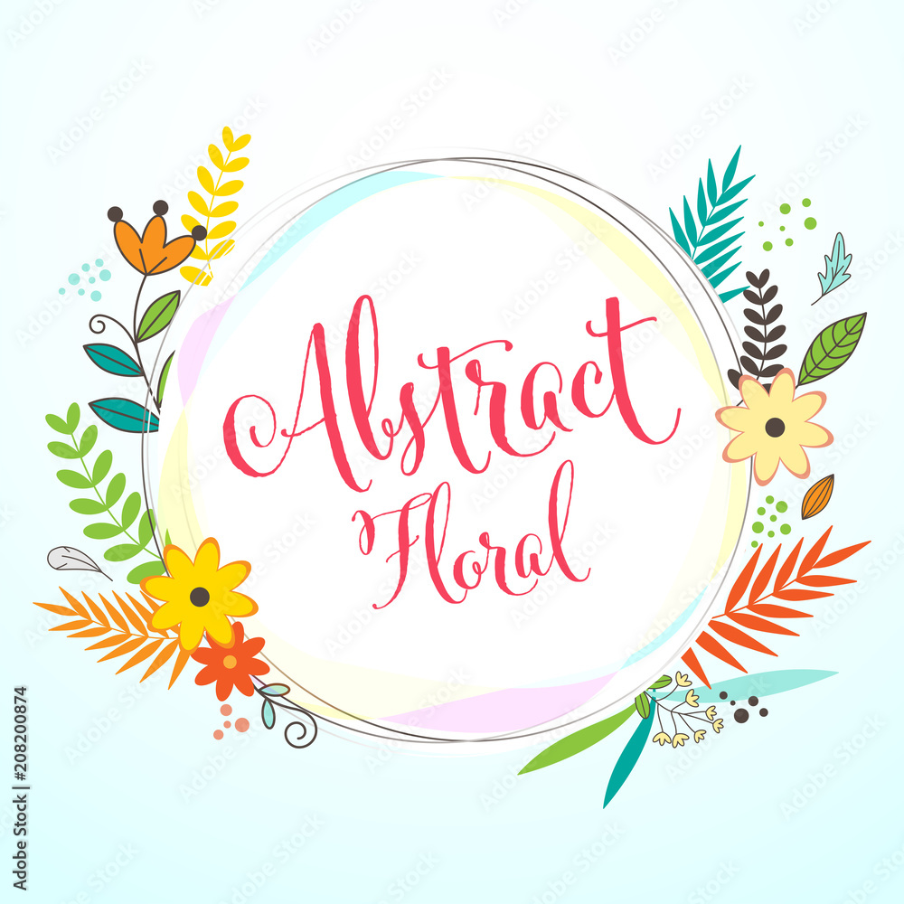 Abstract floral template layout copy space for banner, header, brochure, poster vector illustration