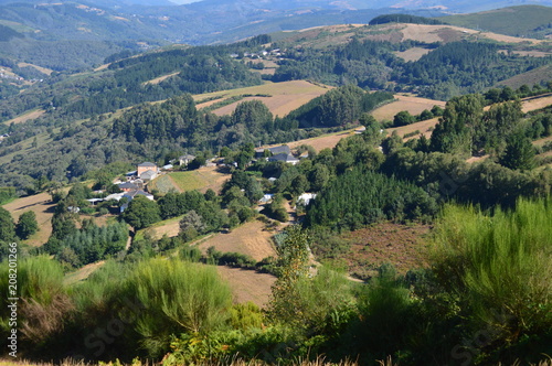 View Of The Village Of Rebedul From The Top Of The Meadows Of The Mountains Of Galicia. Travel Flowers Nature. August 18, 2016. Rebedul, Becerrea Lugo Galicia Spain. photo