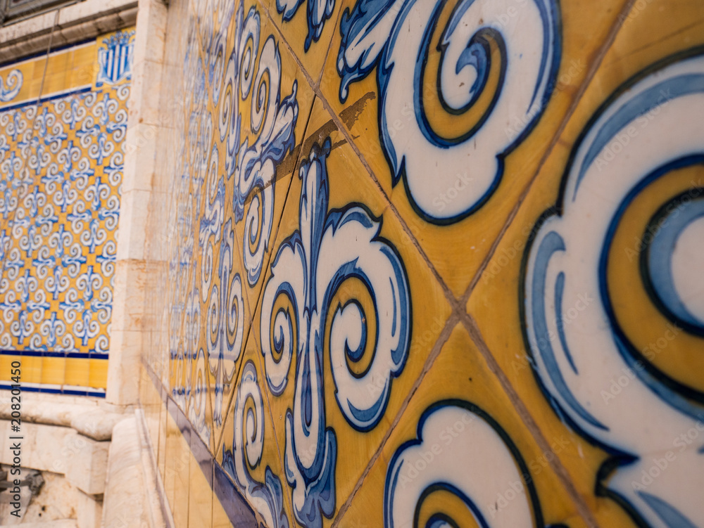 hand painted tiles posted on the outside of the general market in Valencia, Spain hand painted tiles posted on the outside of the general market in Valencia, Spain