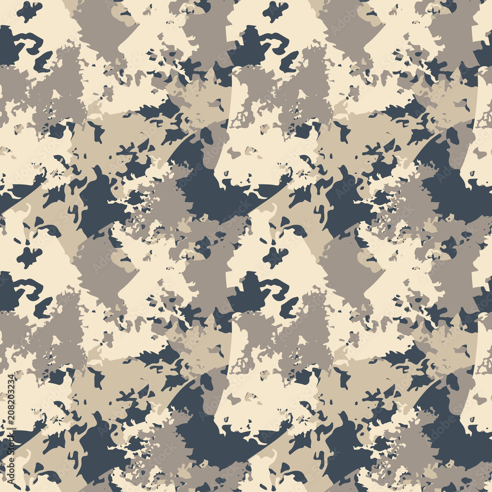 Abstract camo background as urban camouflage in different shades of beige, brown and blue Abstract camo background as urban camouflage in different shades of beige, brown and blue