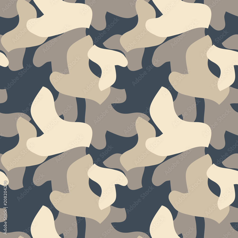 Fototapeta premium Abstract camo background as urban camouflage in different shades of beige, brown and blue