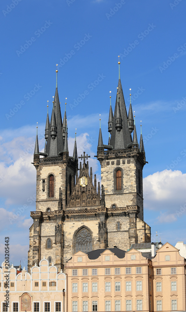 Prague Czech Republic View of Church of Our Lady Before Tyn