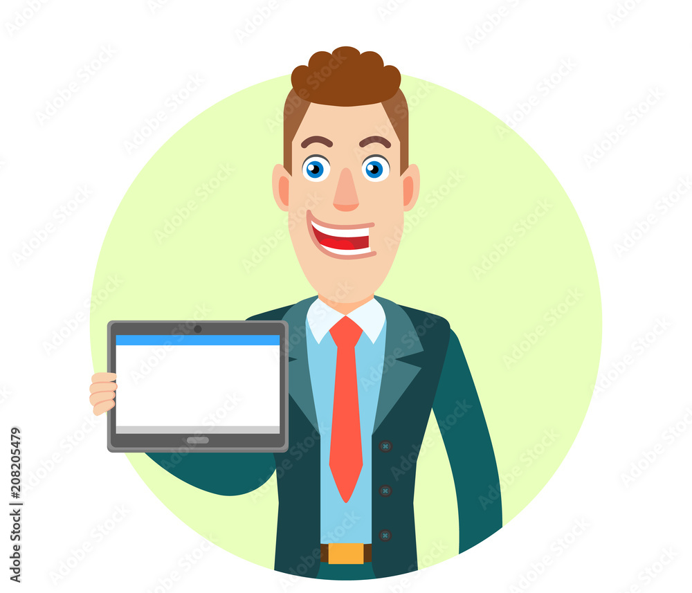 Businessman holding tablet PC Businessman holding tablet PC