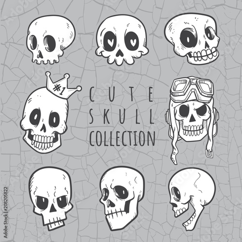 cute doodle skull collection