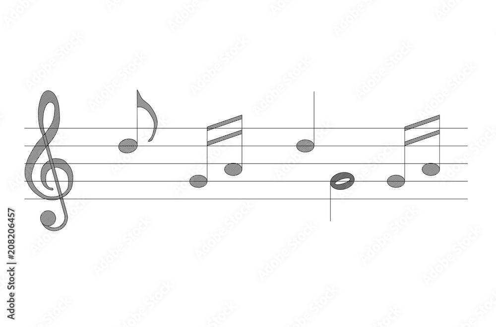 Music Notes Architect blueprint - isolated Music Notes Architect blueprint - isolated