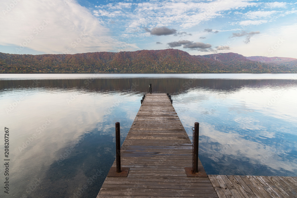 Fototapeta premium Towada lake in beautiful autumn season, Tohoku, Japan.