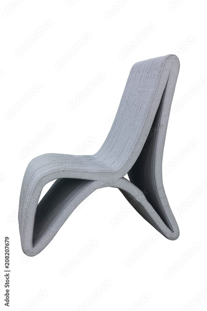 Fototapeta premium Modern chair made from concrete isolated.