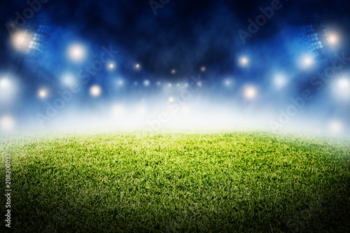 soccer field stadium in night time background