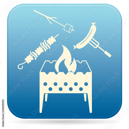 Brazier, zephyr, kebab and sausage icon