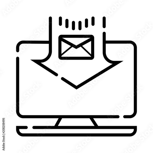 Laptop with mail envelope