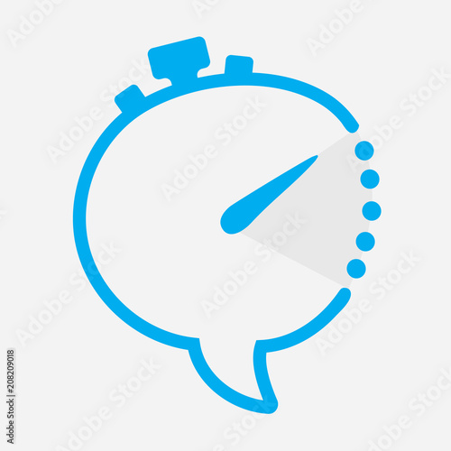time chat icon in shape of clock with minute hand controller. The arrow indicates two hours Time interval Concept communication icon Business time logotyp vector isolated on background graphic symbol.