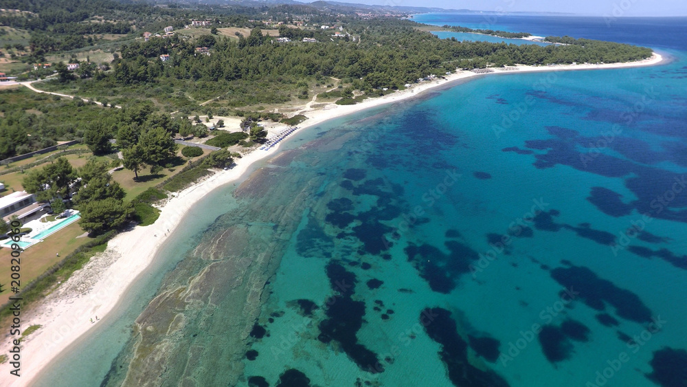 Obraz premium Aerial view of coastline of Kassandra peninsula, Greece