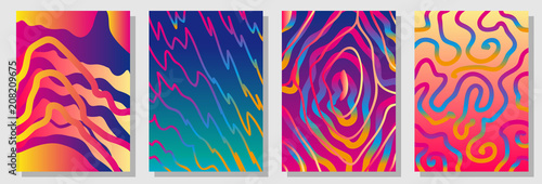 Set of colorful backgrouds with carnival motifs. 