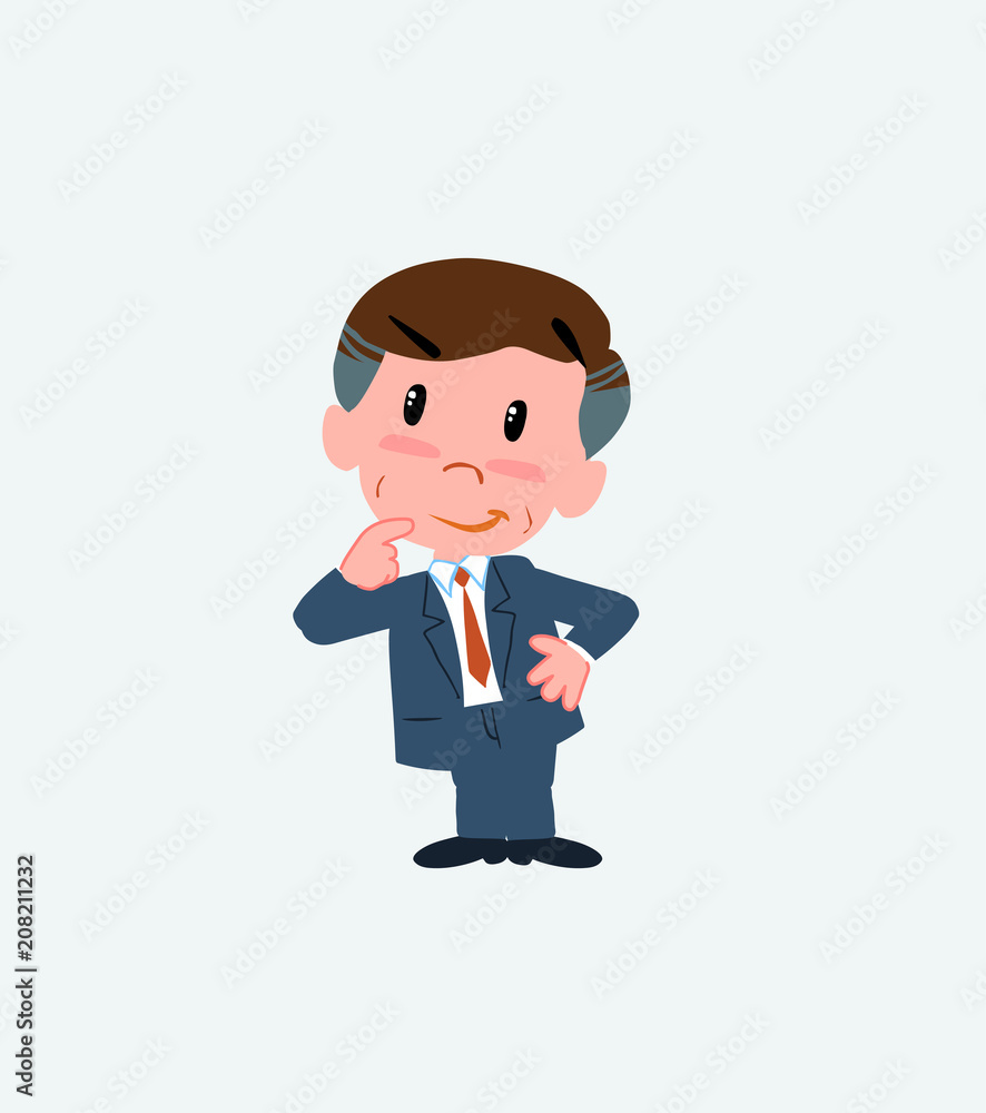 Businessman thoughtful and happy. Businessman thoughtful and happy.