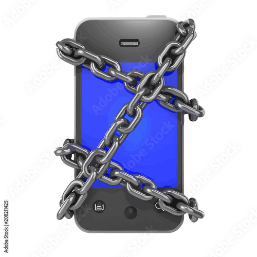 Vector 3d Chained smartphone