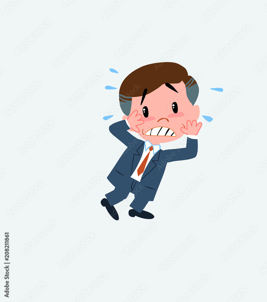 Businessman very alarmed takes the hands to the head. Businessman very alarmed takes the hands to the head.