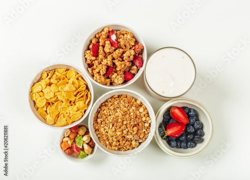 Healthy diet breakfast ingredients
