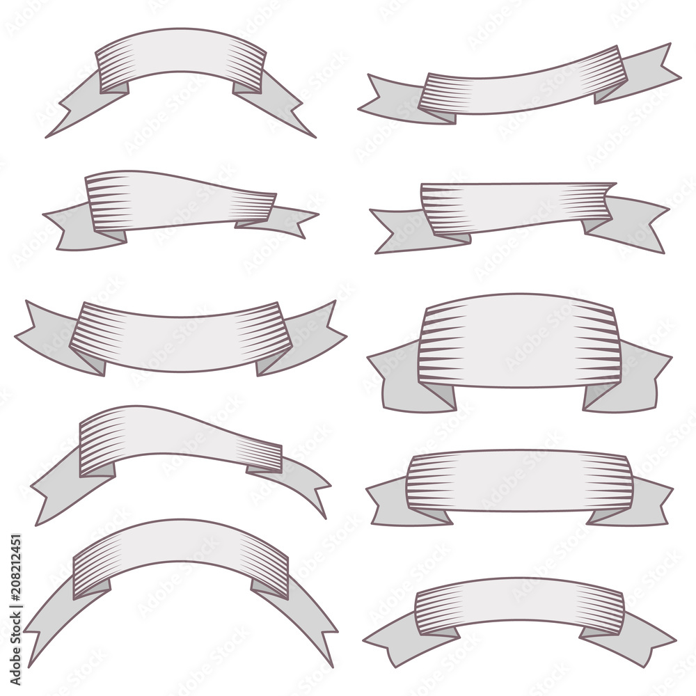 Set of ten ribbons and banners for web design. Great design element isolated on white background. Vector illustration.
Set of ten ribbons and banners for web design. Great design element isolated on white background. Vector illustration.