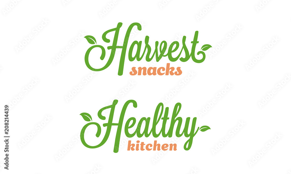 Set of Logo Lettering Logo : Harvest and Healthy