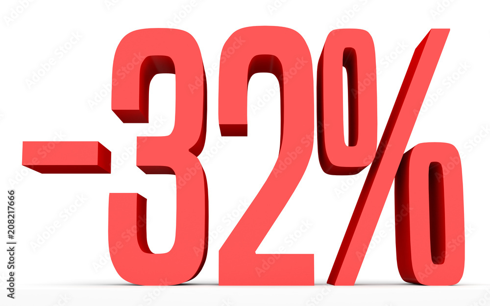 Minus thirty two percent. Discount 32 %. Minus thirty two percent. Discount 32 %.