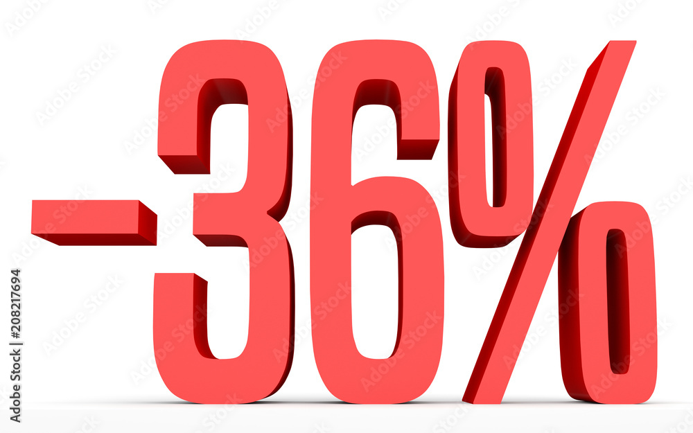 Minus thirty six percent. Discount 36 %. Minus thirty six percent. Discount 36 %.