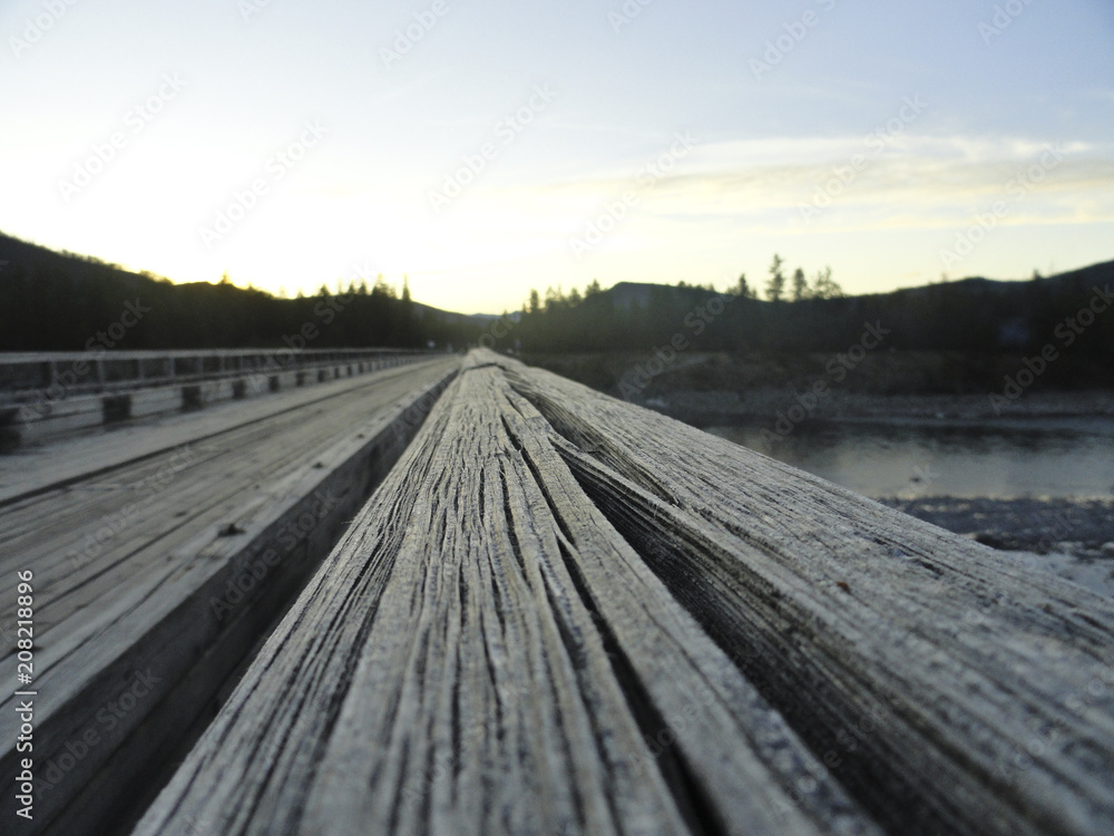 Wooden bridge over the river Oka Sayanskaya Wooden bridge over the river Oka Sayanskaya
