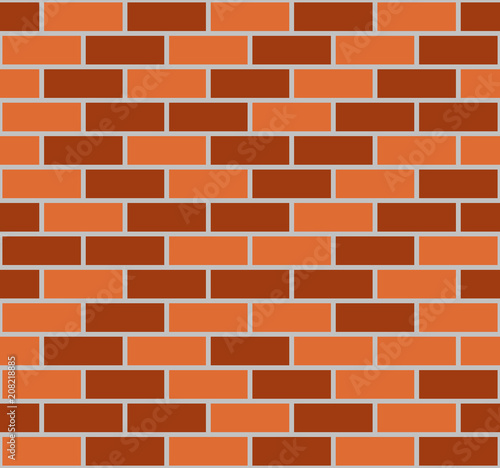 Illustration of brown seamless brick wall