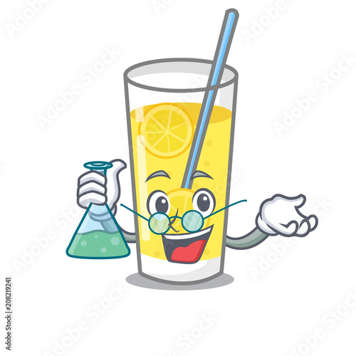 Professor lemonade character cartoon style