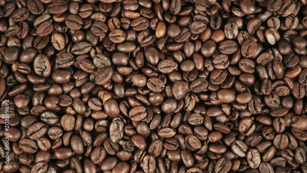 Coffee beans close up Slow motion Coffee beans close up Slow motion