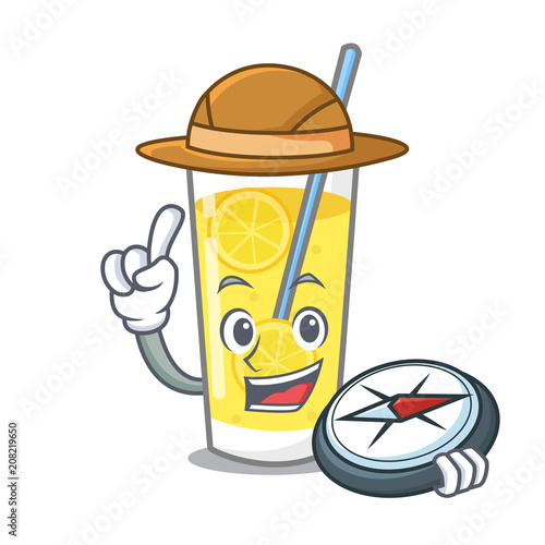Explorer lemonade mascot cartoon style photo