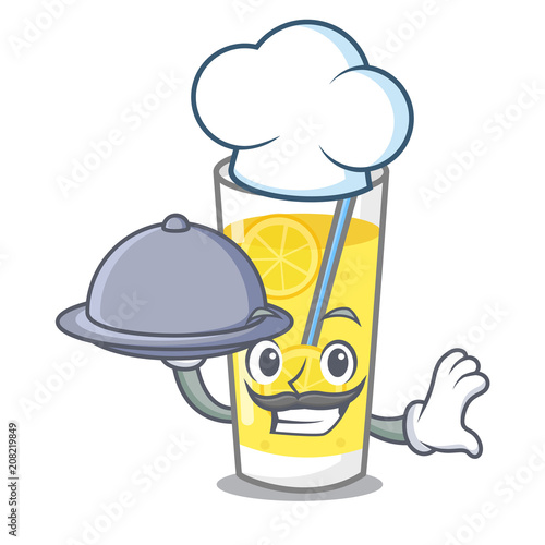 Chef with food lemonade mascot cartoon style photo