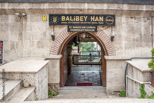 Obraz na plátně View of Balibey Han or handcraft bazaar in Bursa, Turkey