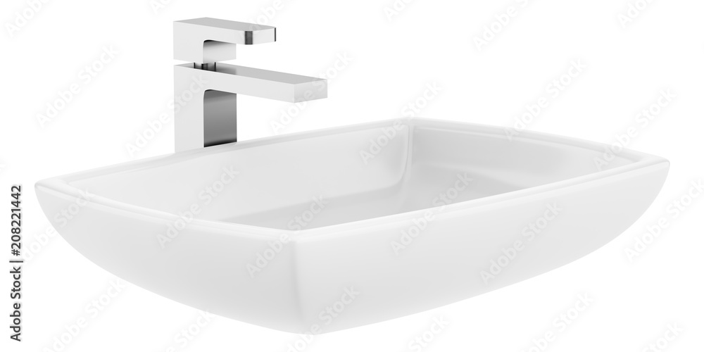 ceramic bathroom sink isolated on white background Stock Photo | Adobe