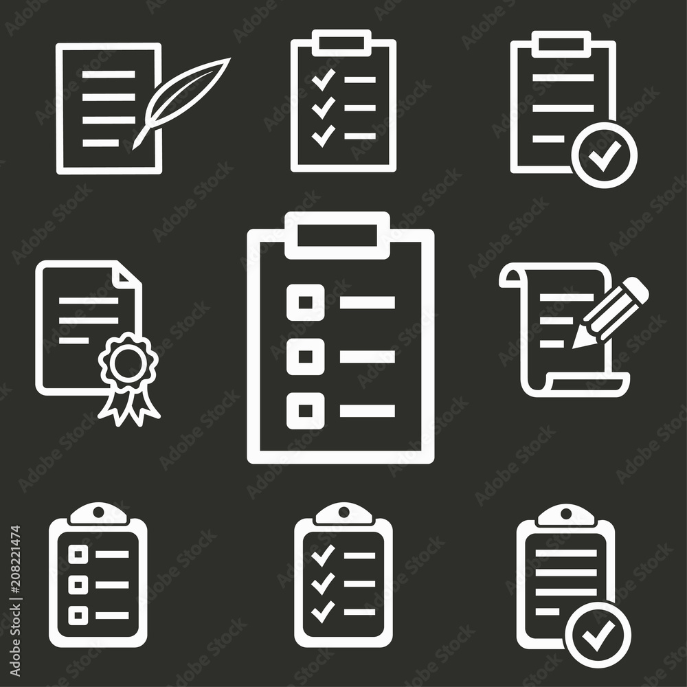 Form icons set. Form icons set.