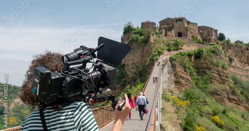 cameraman overlooking old town