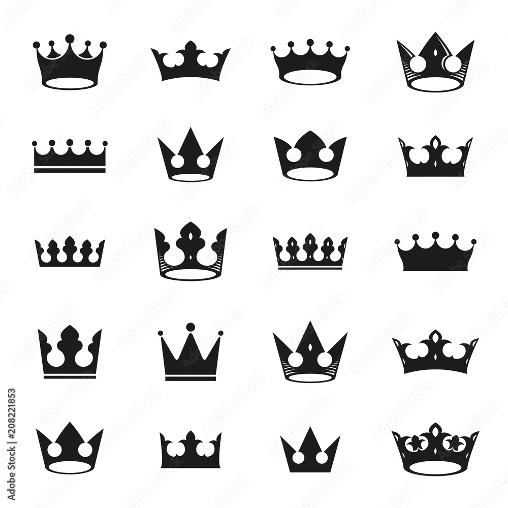 Royal Crowns ancient emblems elements set. Heraldic vector design elements collection. Retro style label, heraldry logo. Royal Crowns ancient emblems elements set. Heraldic vector design elements collection. Retro style label, heraldry logo.