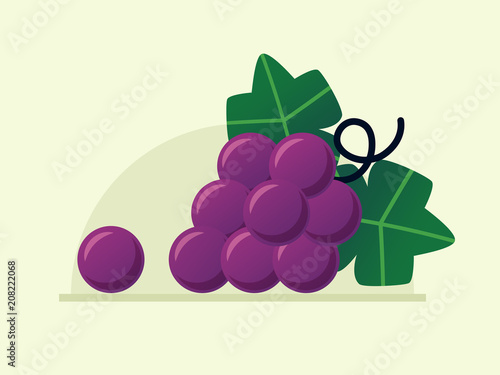 Grapes. Flat design style. 